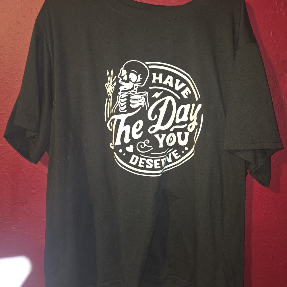 SHEIN Black Skeleton Graphic Tee